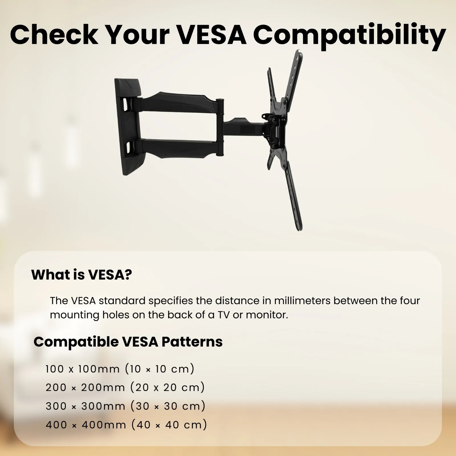 LED Wall Mount Kit 32" To 60" | Moveable and Adjustable view 3